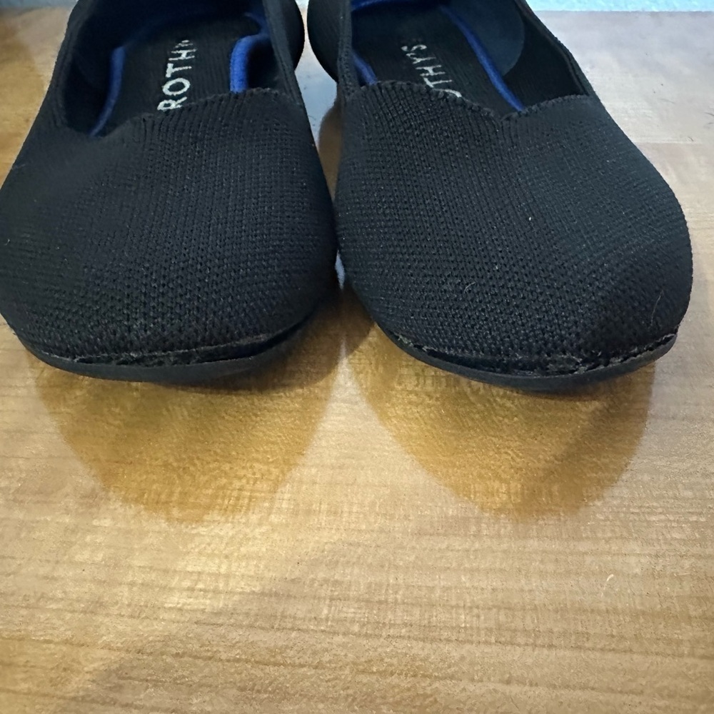 Rothy's The Flat Black Flats with Blue Trim - Size 8.5 - Picture 8 of 8